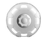 Luxury Plastic Wheel Cover White Front 17.5" 2802.079