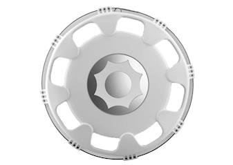 Luxury Plastic Wheel Cover White Rear 17.5" 2802.080